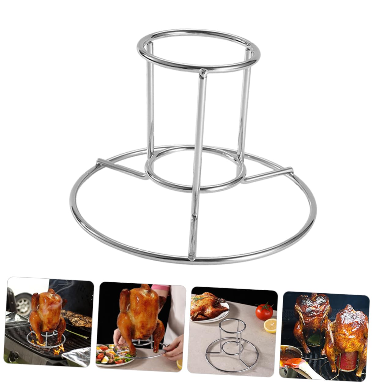 BESPORTBLE 4 Szt Grill Wielofunkcyjny Stojak Na Indyka Stojak Na Indyka Pionowy Stojak Na Kurczaka Stojak Do Pieczenia Indyka Stojak Na Grilla Ze Stali Nierdzewnej Stojak Na Indyka Puszka