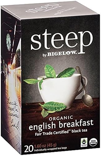 Steep by Bigelow Té orgánico de desayuno inglés caja de 20 unidades Steep by Bigelow Té orgánico de desayuno inglés caja de 20 unidades