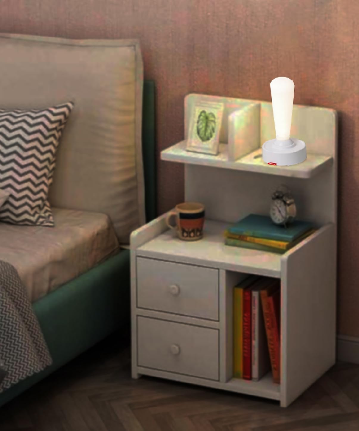 Palanca de luz nocturna innovador regulable interruptor de palanca elegante divertido pared/escritorio Uso lindo en forma de palo lámpara recargable (blanco) 8