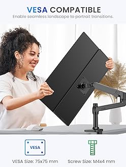 UPERFECT 24.5" 2K 165Hz Portable Monitor w/VESA & 180°Adjustable Stand, 2560 * 1440 QHD FreeSync IPS HDR Large Gaming Display, USB-C HDMI Travel Second Monitor for Laptop Switch Phone