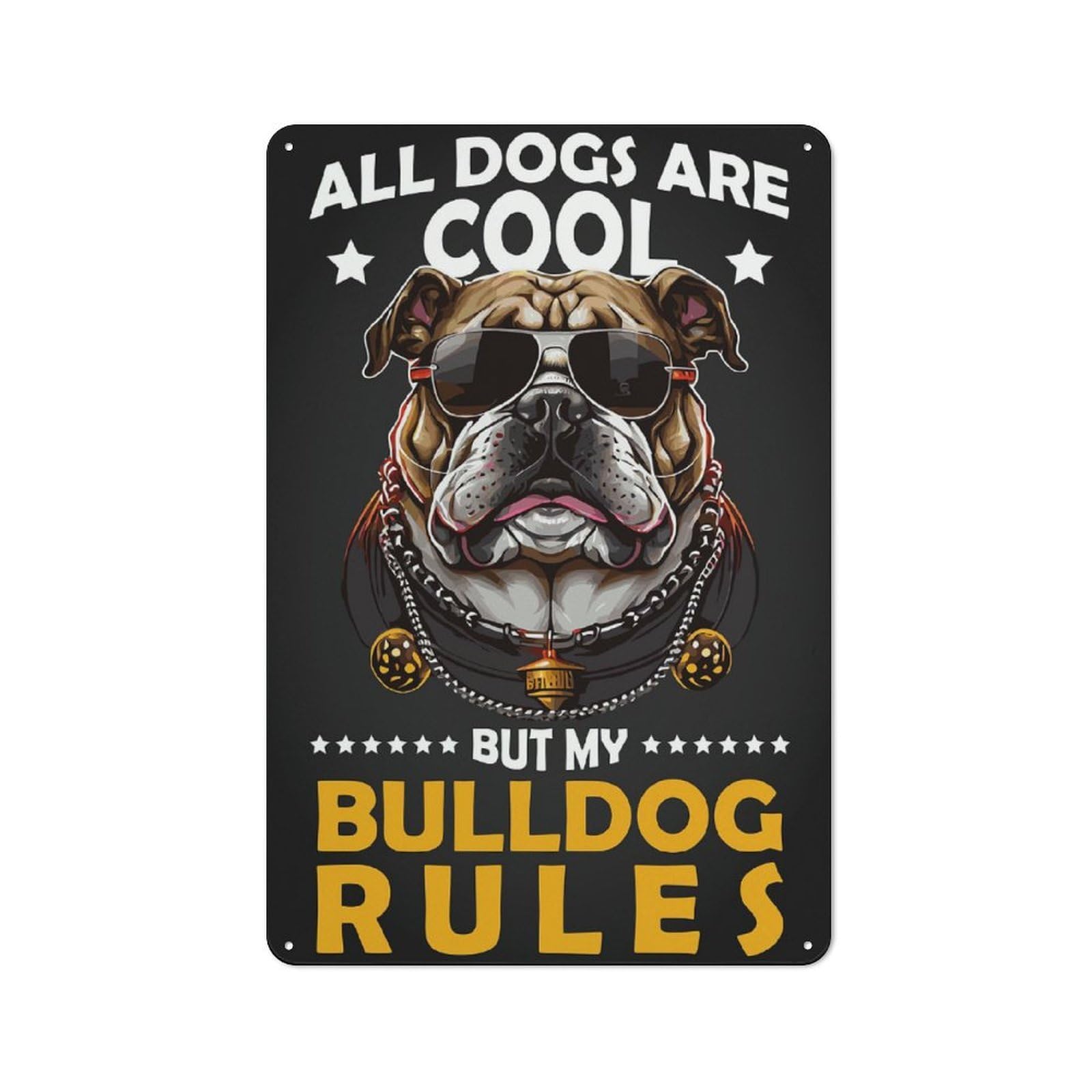 Junmoney Style-2 Bulldog Lovers Quote Rustic Metal Plaque 30X20cm For Living Room Or Hallway, For Garage, Workshop And Man Cave Decoration