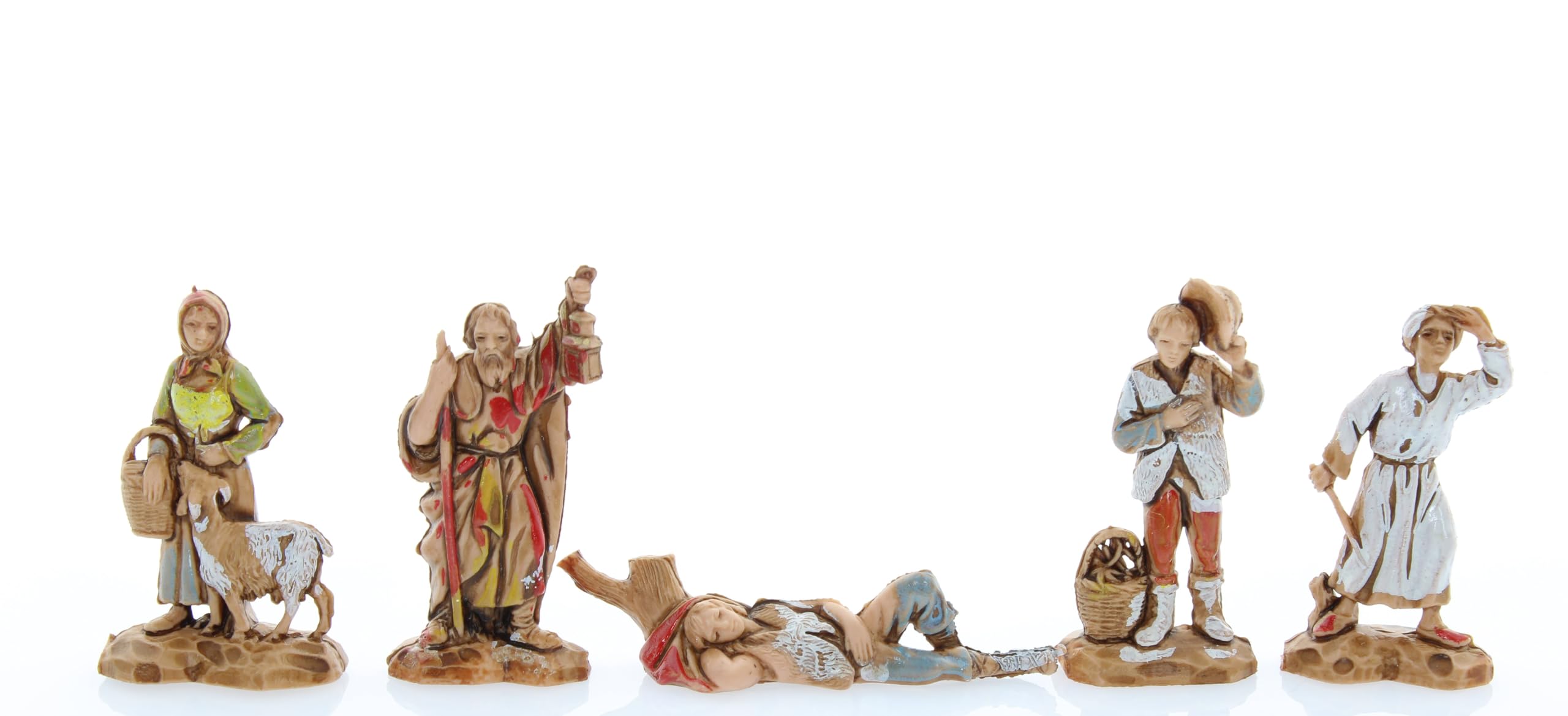 Moranduzzo Set 21 Pastori e 1 Cammello Adatto a Presepe da 3,5 cm Scala 1:50 – MICRO 3,5 – Statuina Indistruttibile, Stile '700, Rifinita a Mano, Scultore M. Landi, Made in Italy