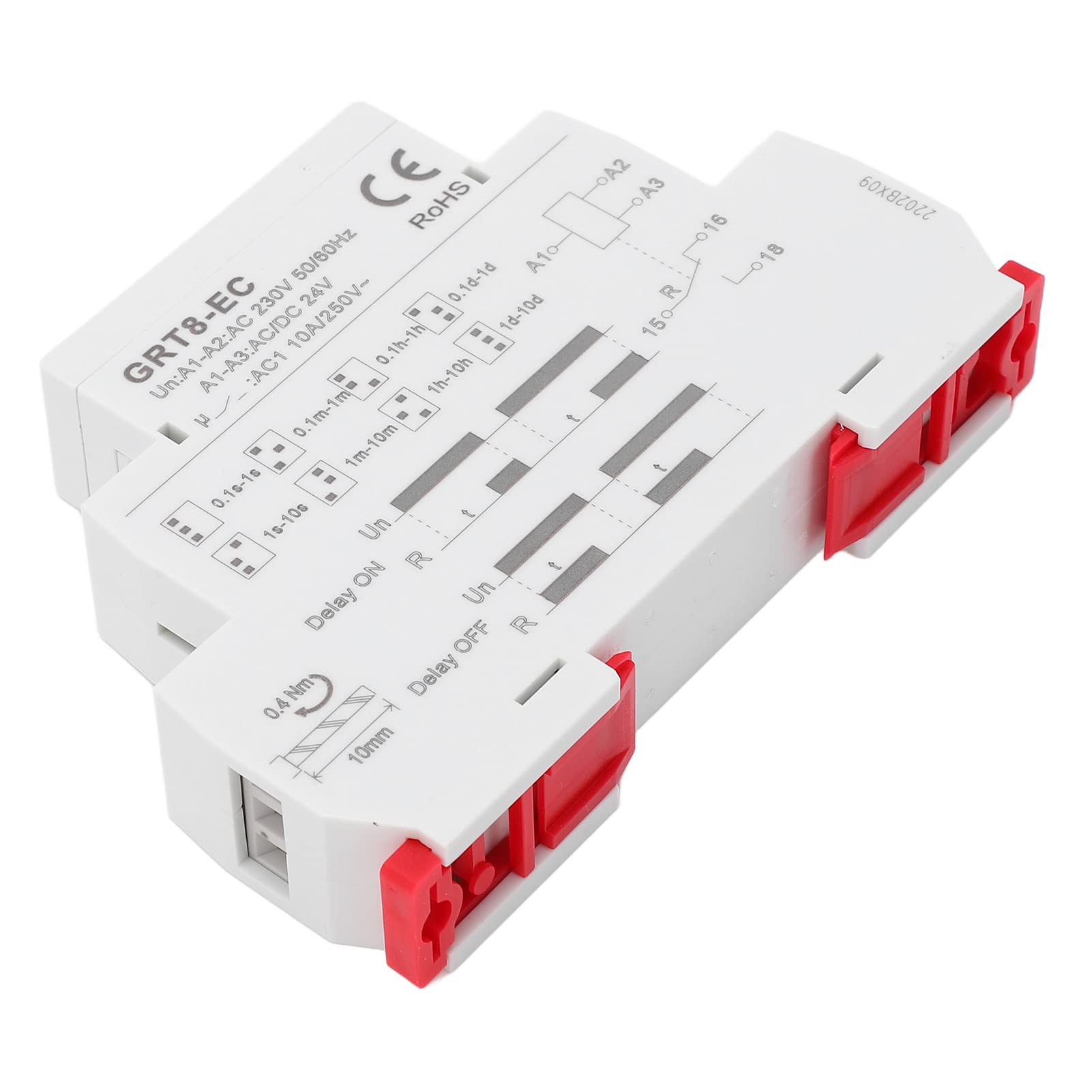 Przekaźnik Czasowy LED, Wielofunkcyjny z Podwójną Funkcją i Wskaźnikiem, AC230V/AC DC24V, Regulowany Przedział Opóźnienia