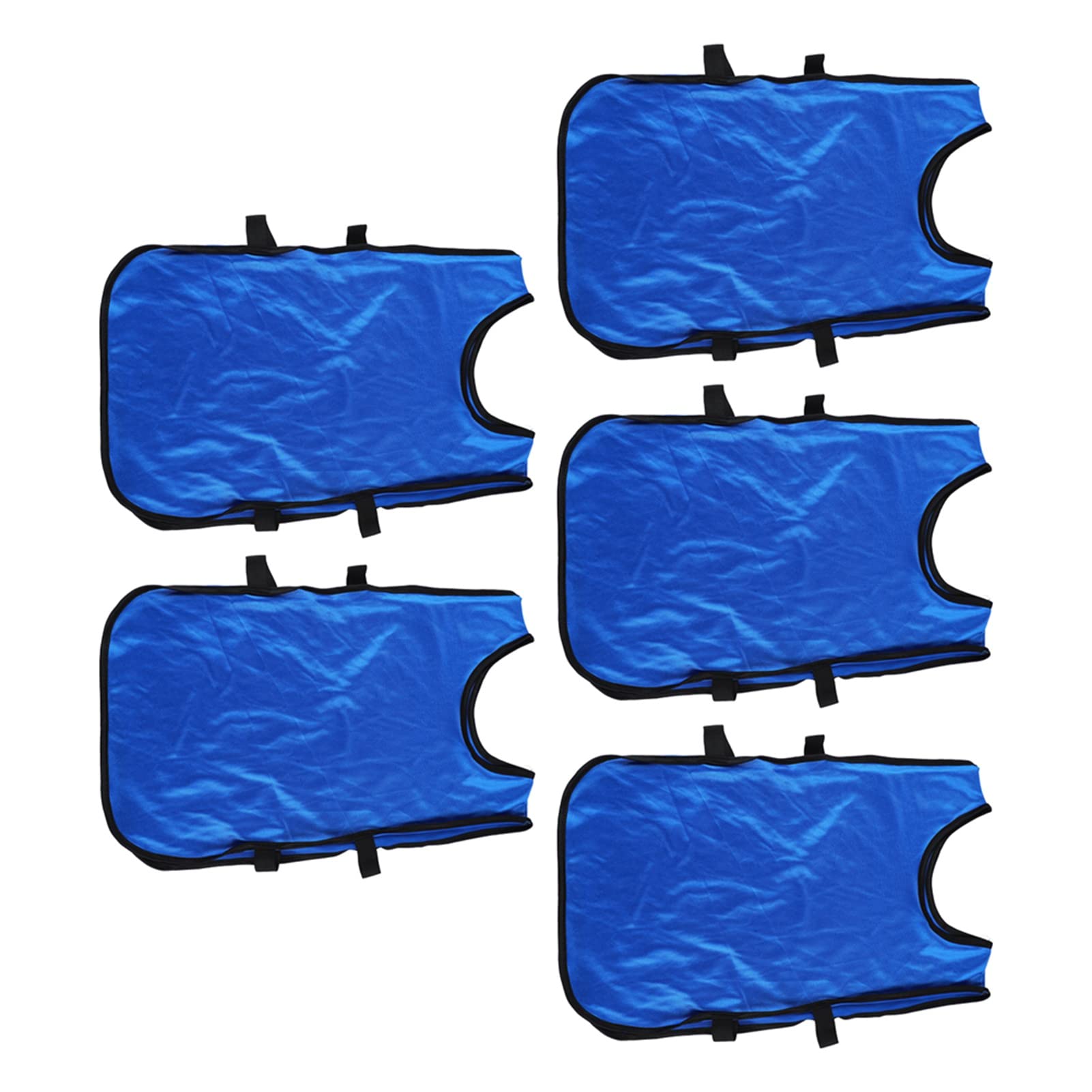 Team Practice Pinnies, Skin Friendly Breathable Kids Training Tank Elastic Ribbon Polyester Fabric Round Neck Fine Workmanship 5PCS for Outdoor Activities (Dark Blue)-image-16