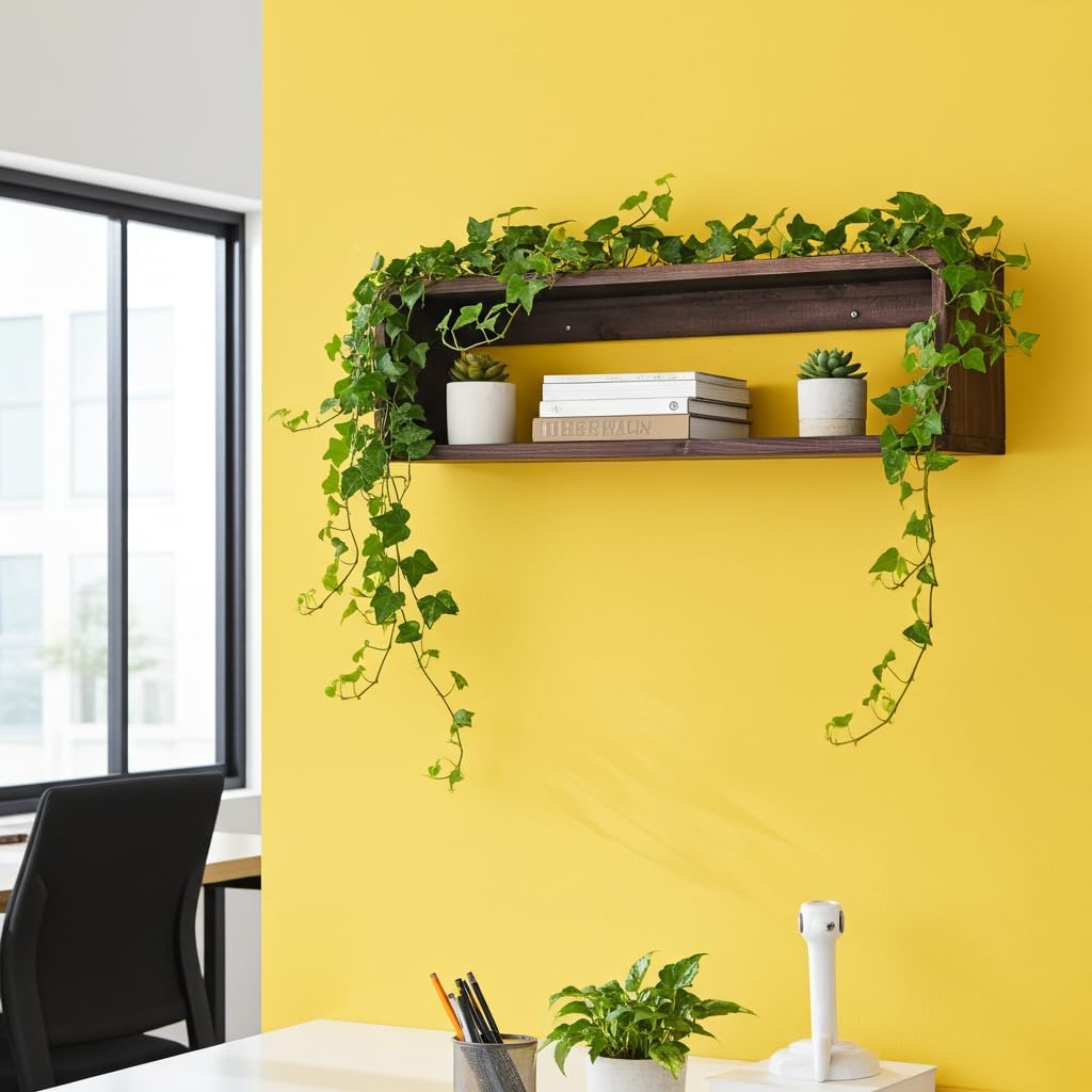 Easy-Mount Cedar Wood Shadow Box Floating Shelf – Enclosed Storage Cube Wall Shelves for Home, Bathroom, Bedroom & Entryway, Handmade in USA (24")