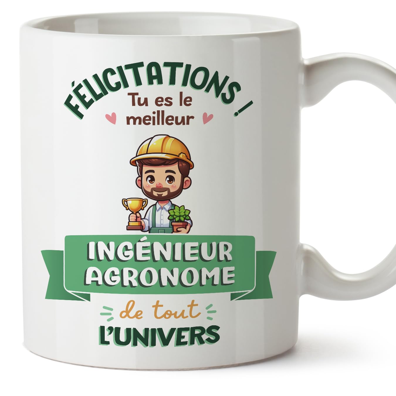 MUGFFINS Agricultural Engineer Man Mug - in French - Meilleur Univers Trophée - Funny Gift for Colleagues - Ceramic 11oz Mug — image 1