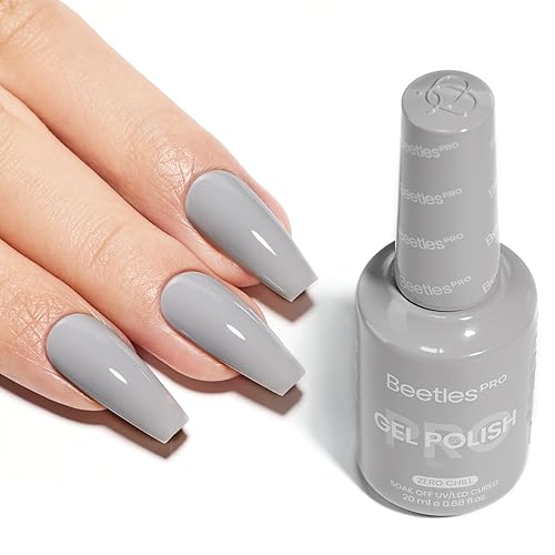 Beetles Pro Grey Gel Nail Polish - Zero Chill, Light