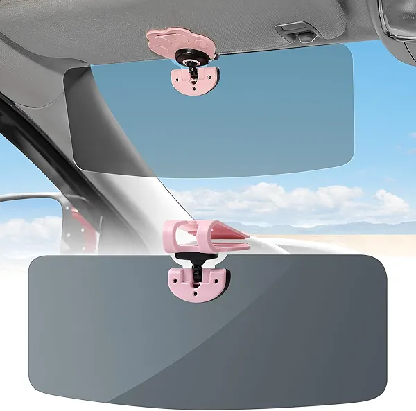 JOYTUTUS Sun Visor for SUV, Cute Polarized Sun Visor Extender for Car, Cat Paw Clip Sun Visor Extender, Universal UV400 Car Visor Extension Anti-Glare, Protect from Sun Glare/UV Ray/Stray Light (Pink)