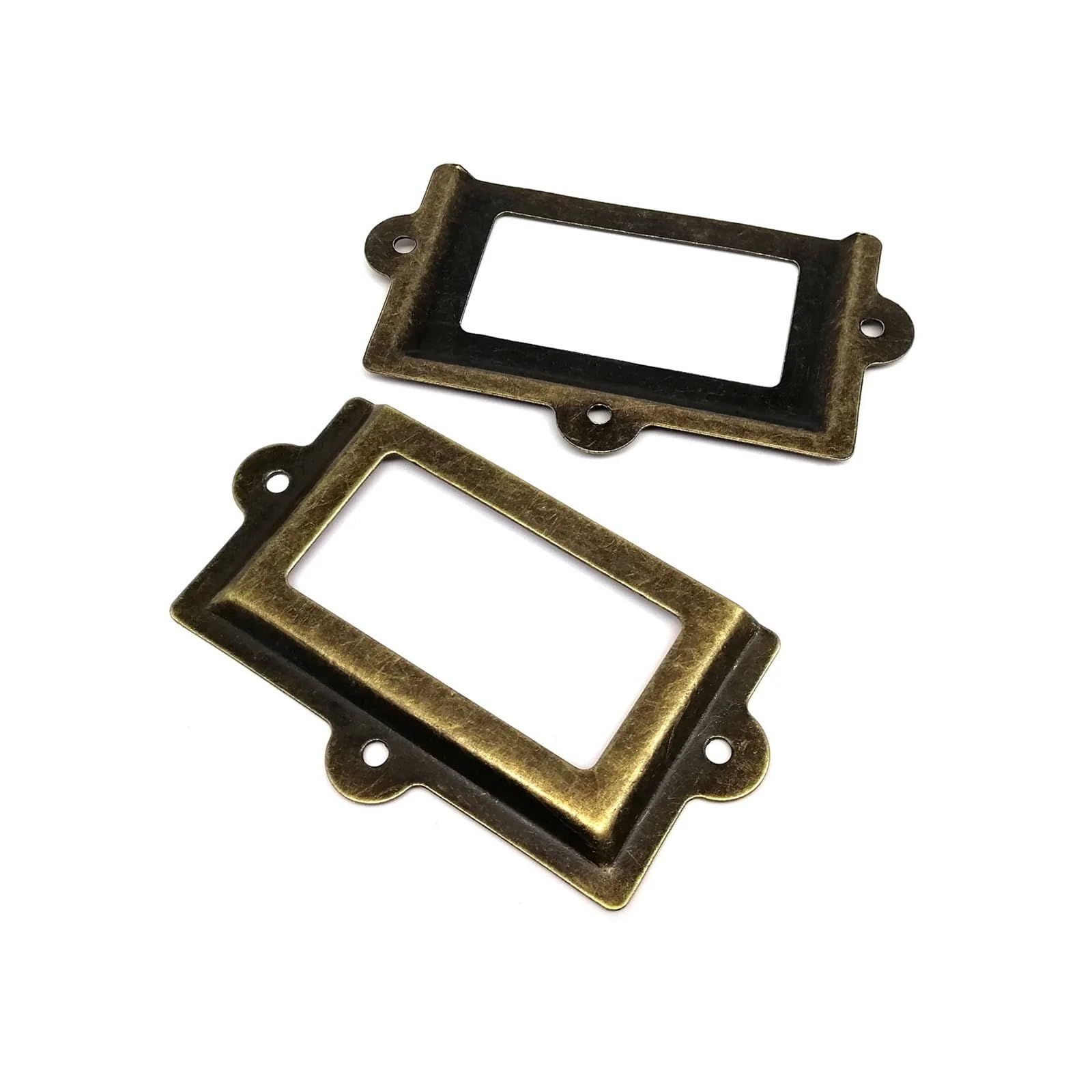 Cidegoo Bronze 30Pcs Iron Drawer Name Card Holder Label Pull Frame Handle For Jewelry Chest Cabinet