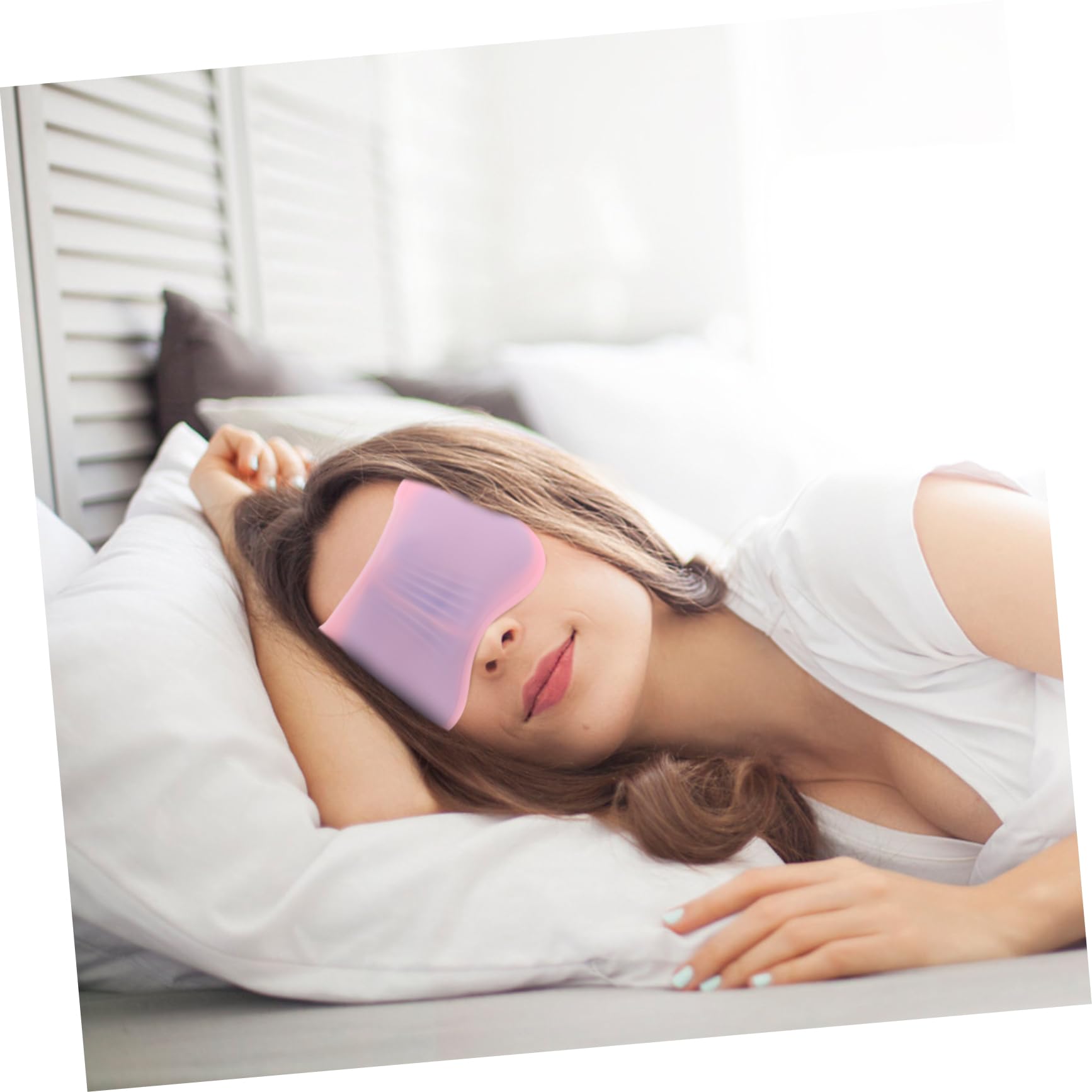 Maschera per Occhi in Gel Silicone Rosa, Compressa Calda e Fredda | Riposo in Viaggio e Sonno Notturno, Confortevole da Indossare, Foglio Gel Elastico