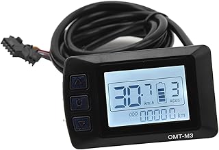 FECAMOS Painel LCD de bicicleta elétrica, conector SM, painel de controle LCD para bicicleta elétrica, ABS seguro para scooter elétrico