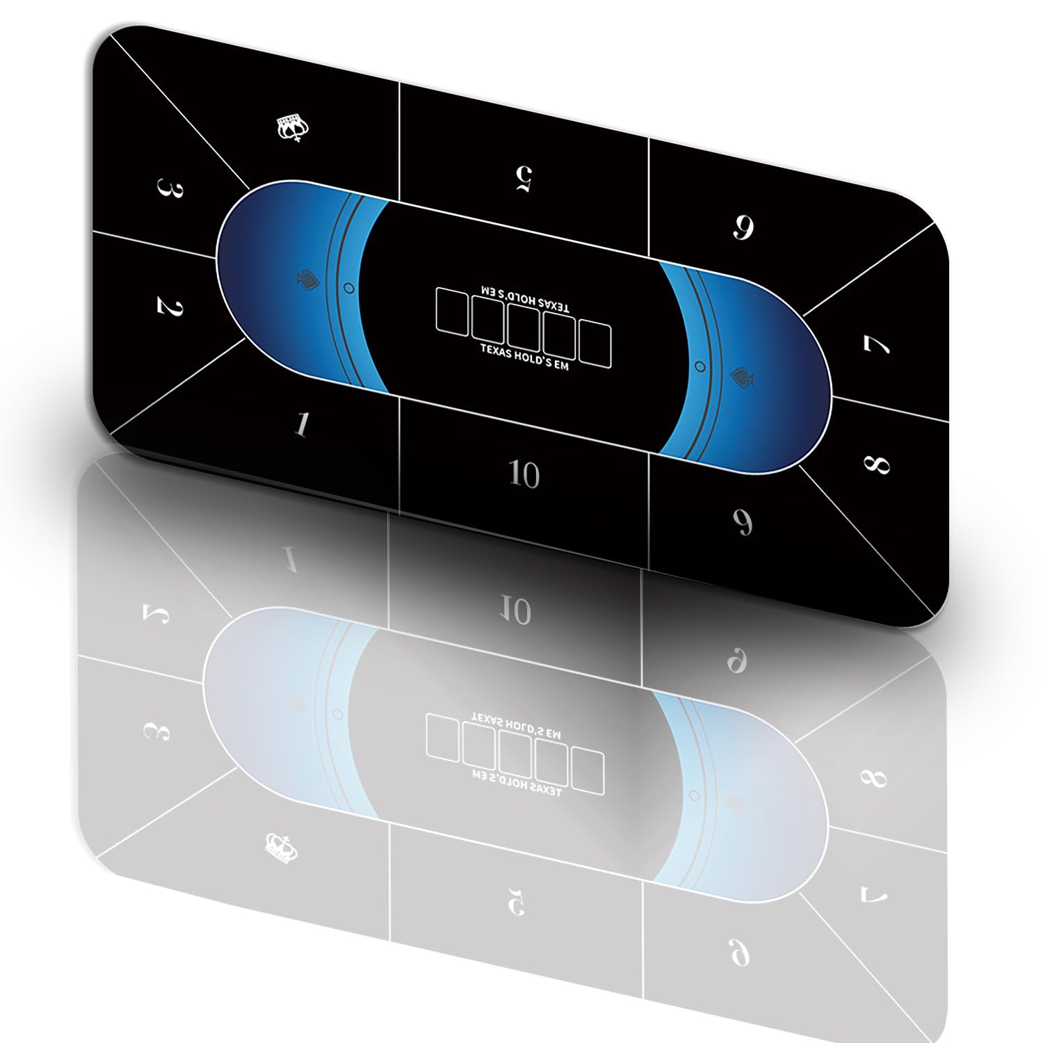 120x60cm Portable Foldable Poker Mat Poker Table Top 8-10 Player Rubber Mat for Texas Hold'em & Blackjack Card Game Layout Non-Slip Poker Table Game Mat