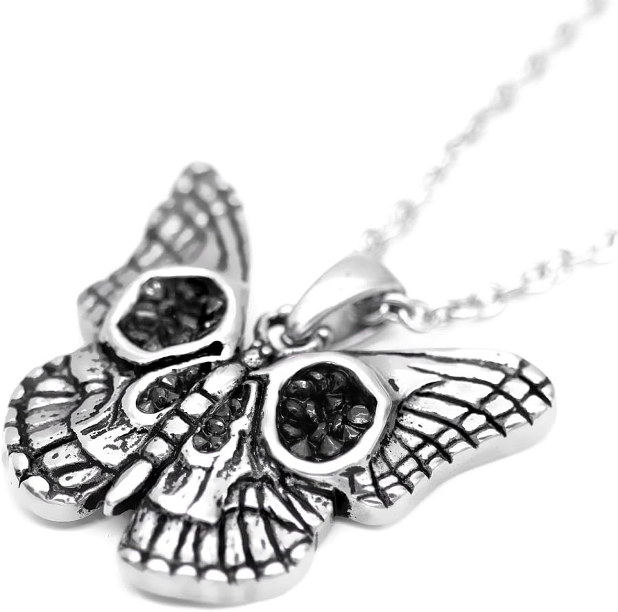 Controse Butterfly Skull Necklace with Pendant (16" - 18" adjustable chain) - Image 3