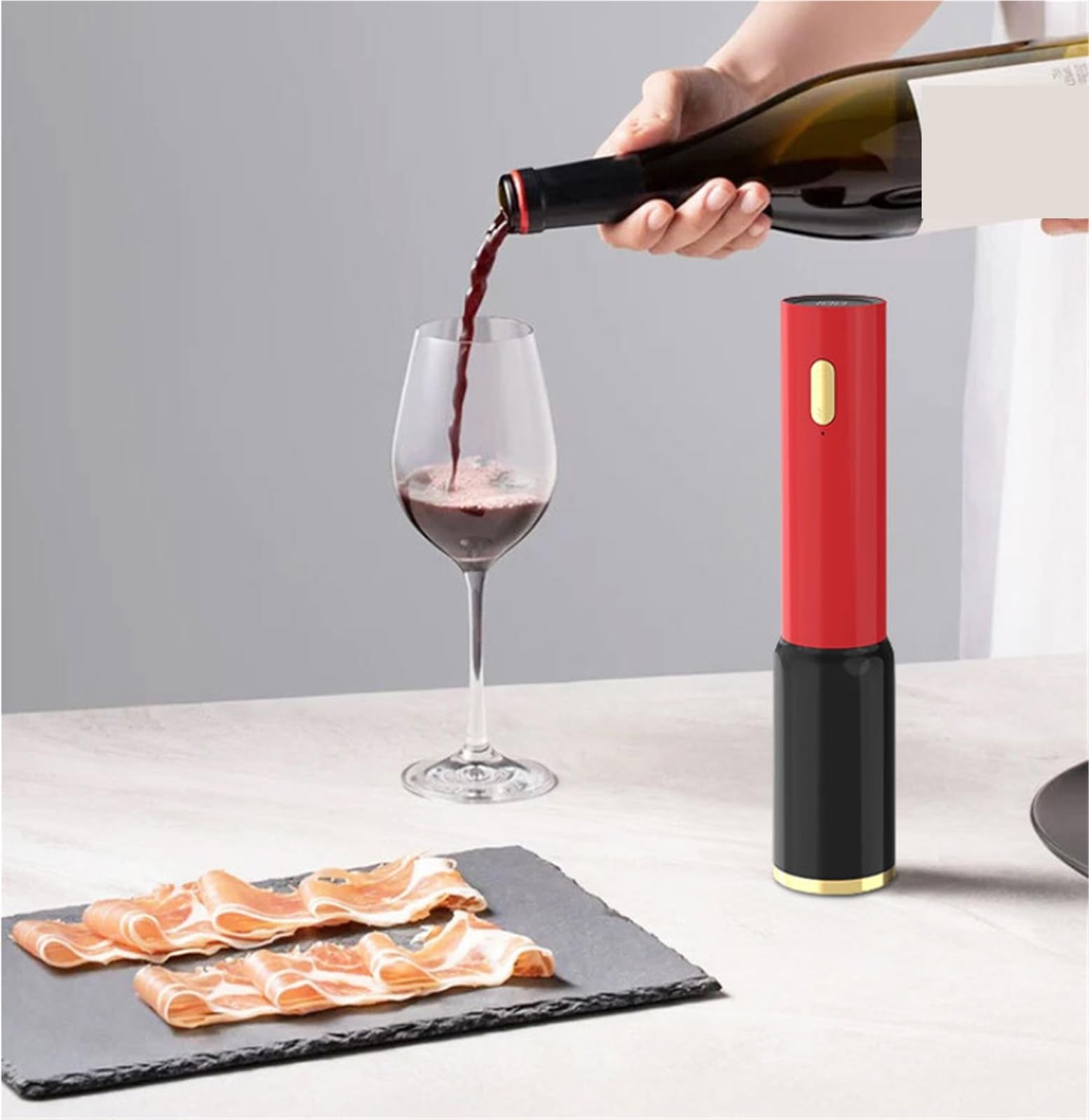 Sacacorchos Abridor De Botellas Vino Eléctrico Automático Y Recargable For Picnics, Restaurantes Fiestas Herramienta Cocina(1 Set)