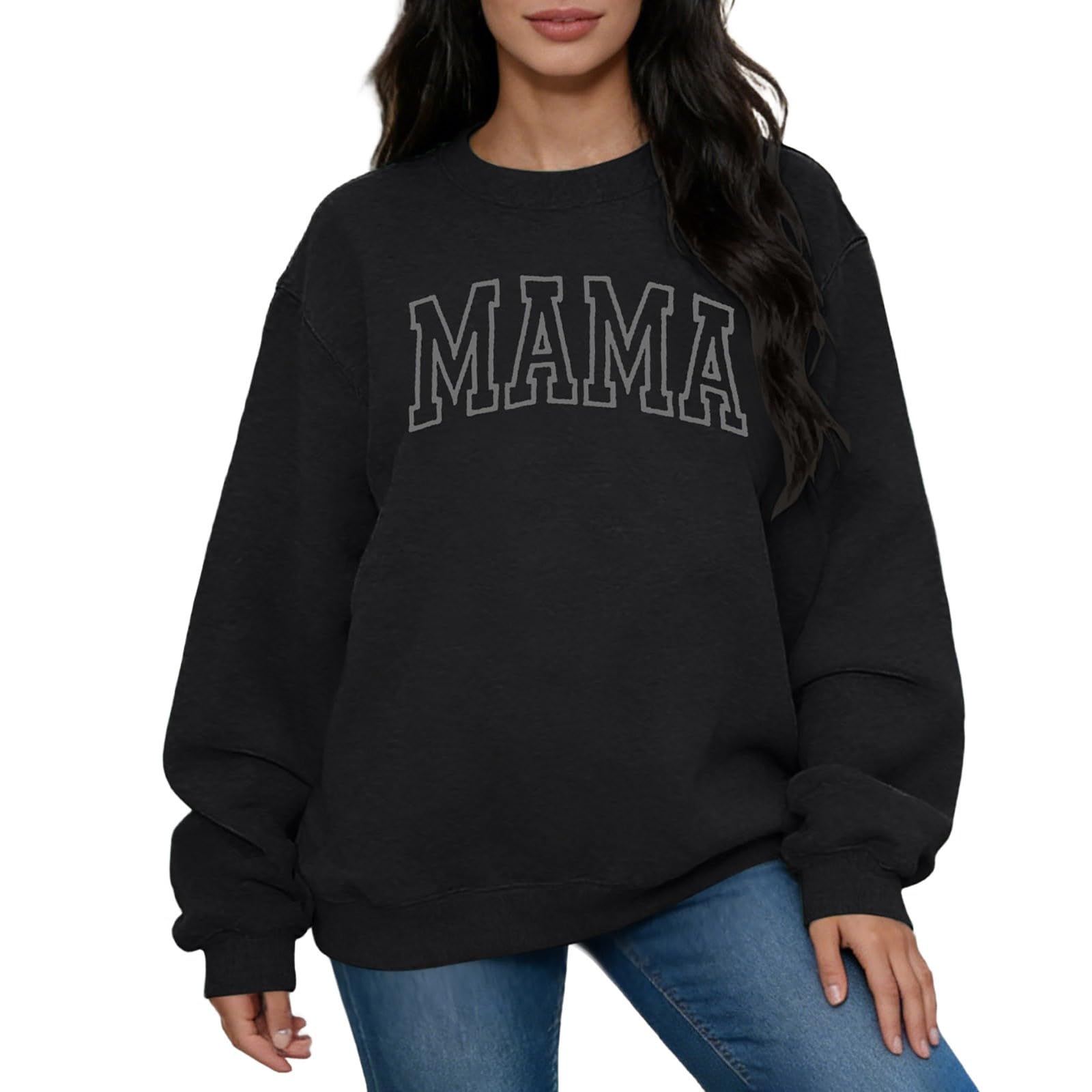 Nueva Sudadera con Capucha de Manga Larga con Cuello Redondo y Estampado para Mujer
