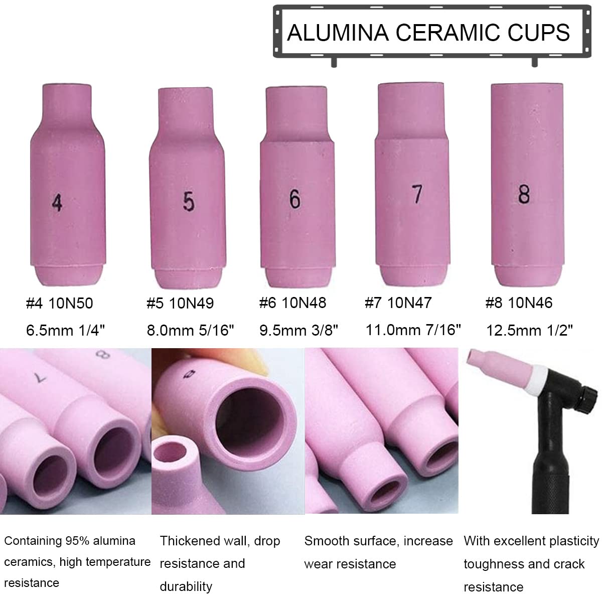 Kit De Lentilles À Gaz Tig Torche De Soudage Tig Avec Coupelle En