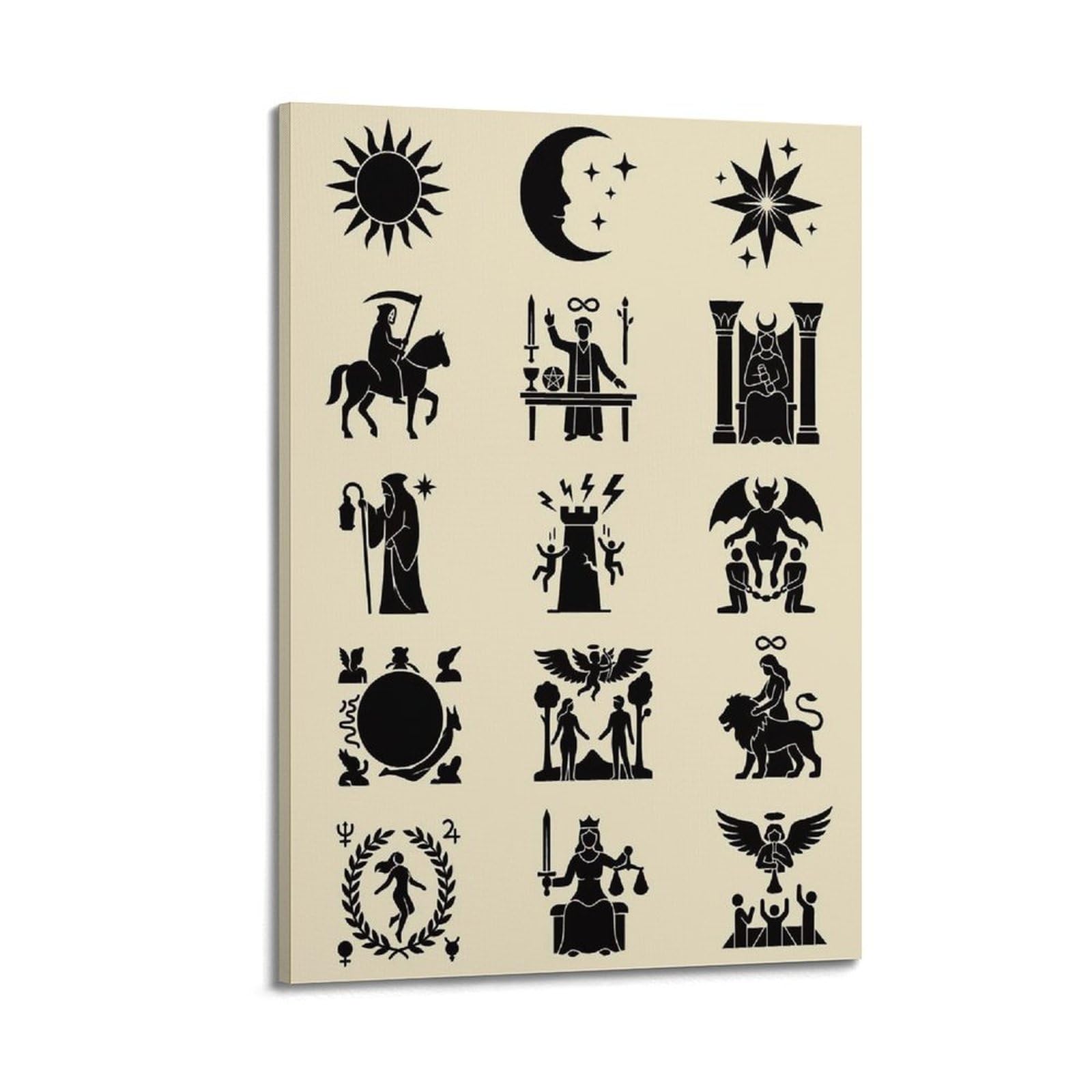 XKUGA Astrology Symbol Mystic Celestial Poster Mythology Pattern Modern Decorative Canvas Prints - Ideal Wall Art for Family, Man Cave, Game Room, Boys & Girls Bedroom 20x30inch(50x75cm)