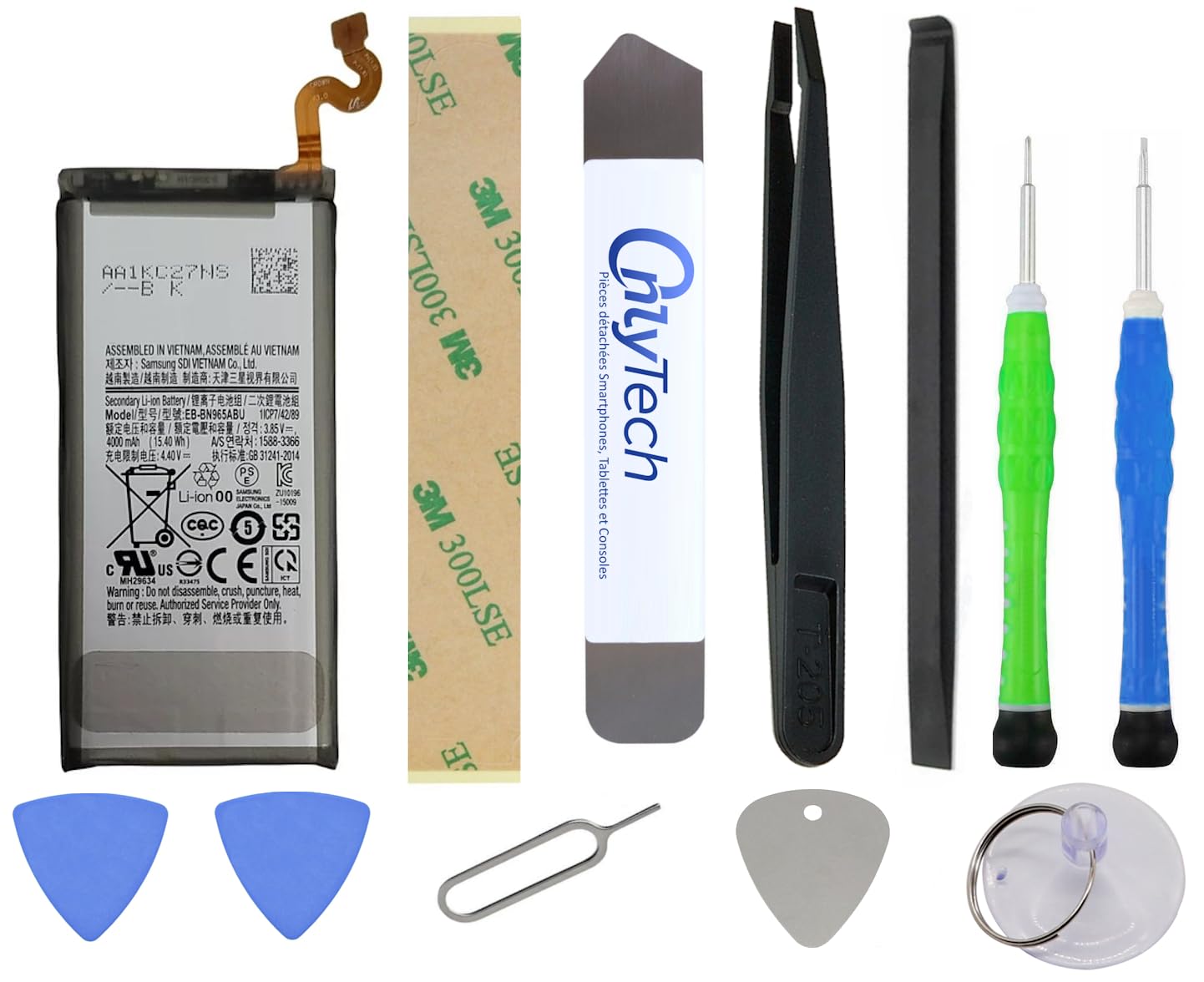 Battery Repair Kit for Samsung Galaxy Note 9 SM-N960-4000mAh with 10 Tools and Adhesive