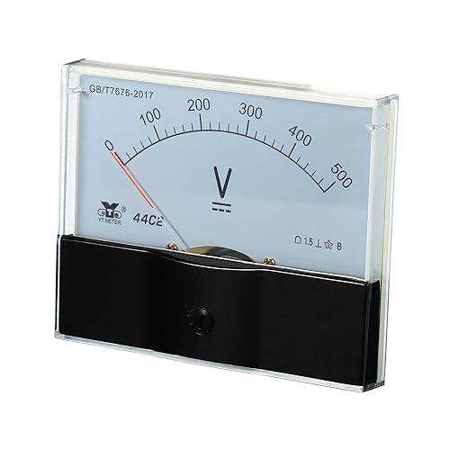 YOKIVE Voltímetro de panel analógico, herramienta de medidor de voltios 44C2 DC-500V, ideal para equipos de medición de pruebas de circuitos (forma