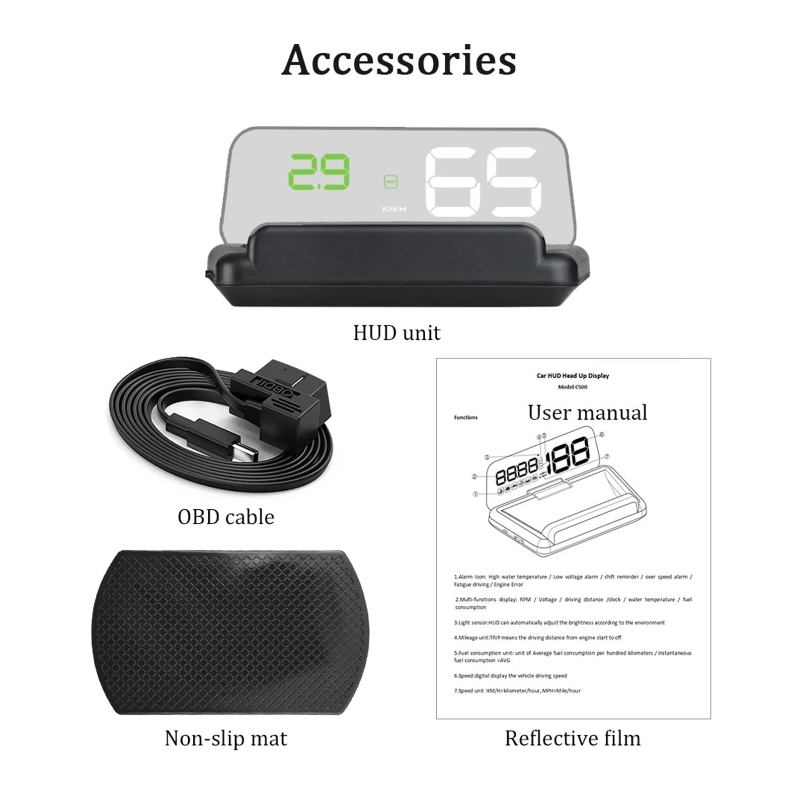 GPS OBD HUD Head Up Display For Coches Velocímetro Digital Parabrisas Proyector Indicador De Velocidad(C700S)