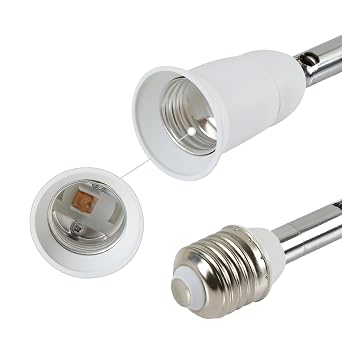 ELECTOP Light Socket Extender 90 Degree Bending E27 to E27 Bulb Base Lamp Holder 180 Degree Adjustable Adapter