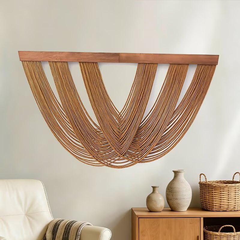 SlenyuBridal Macrame Wall Hanging Brown Die-Dyed Tapestry Boho Wall Decor Yarn Tapestry Craftsmanship Home Macrame Wall Decor