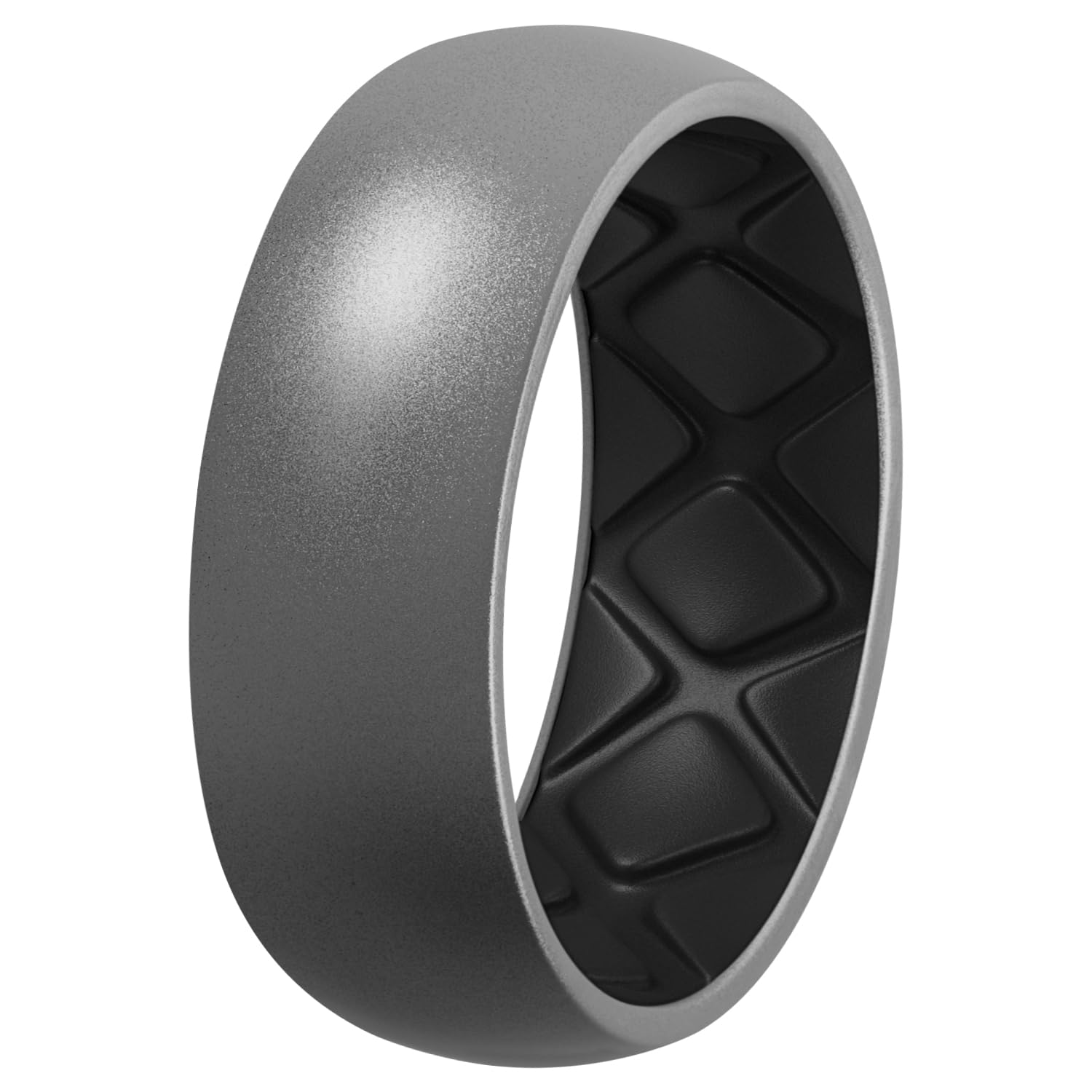 Egnaro Silicone Ring Men 1/4/5/6/7 Multipack of Breathable Mens Silicone Rubber Wedding Rings Bands with Air Flow Grooves