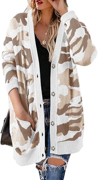 Camo cardigan womens Clearance
