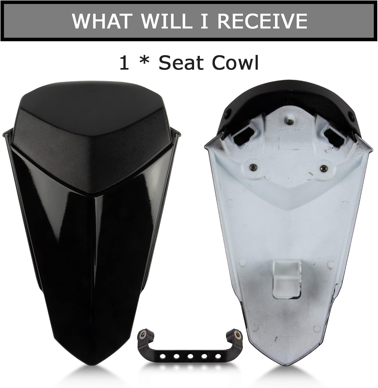 Rear Passenger Pillion Seat Cowl Cover Fairing for YZF R6 2017-2020 2017 2018 2019 2020 (Black)