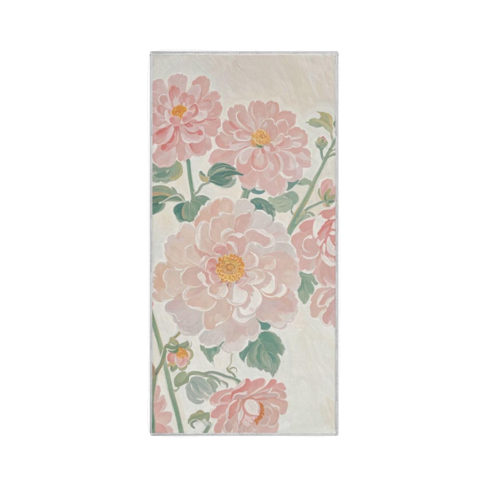 Yoogain Summer Pink Oil Painting Flowers Microfiber Towels Hand Quick Dry Towel for Bathroom Bath washcloth Gym Hand Towels for Sweat Sports Towel 30