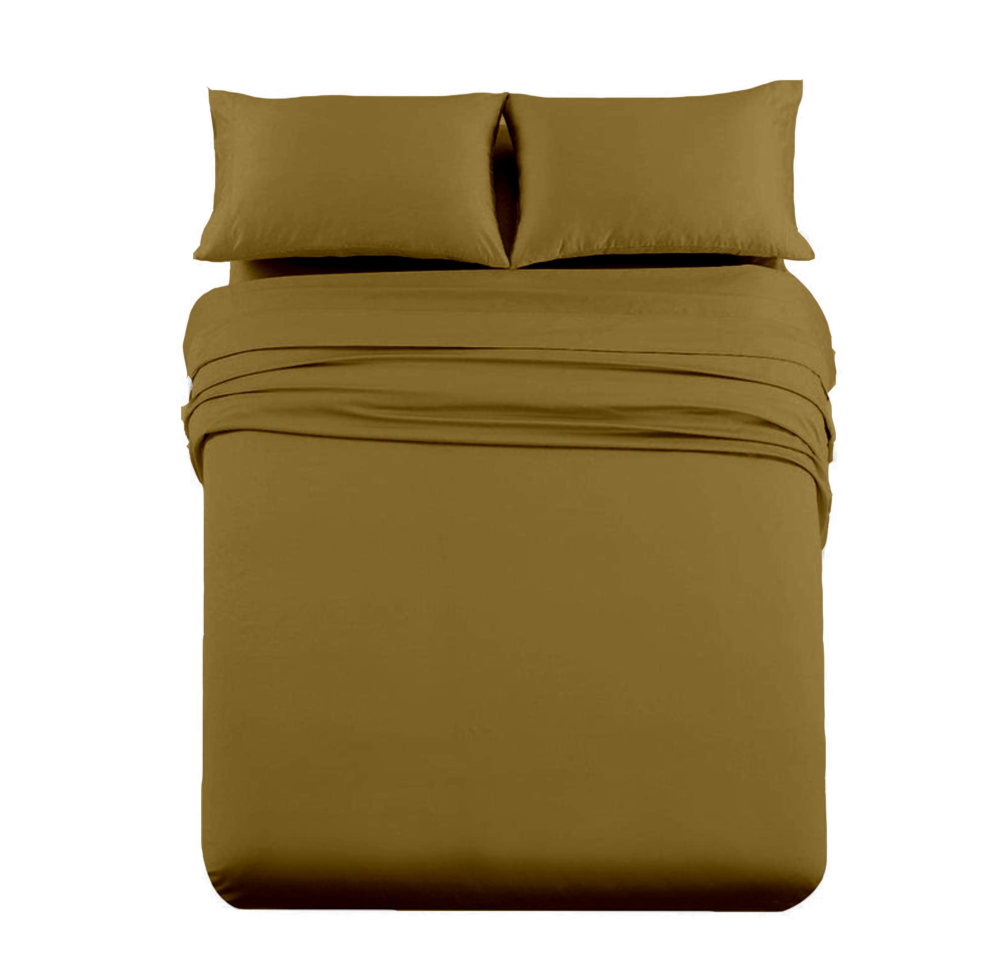 Cottingon Rv King 72 X 75 4 Piece Bed Sheet Set for Campers, Luxury Soft Microfiber fits 6 to 10 Inches Deep RV Mattress, Taupe