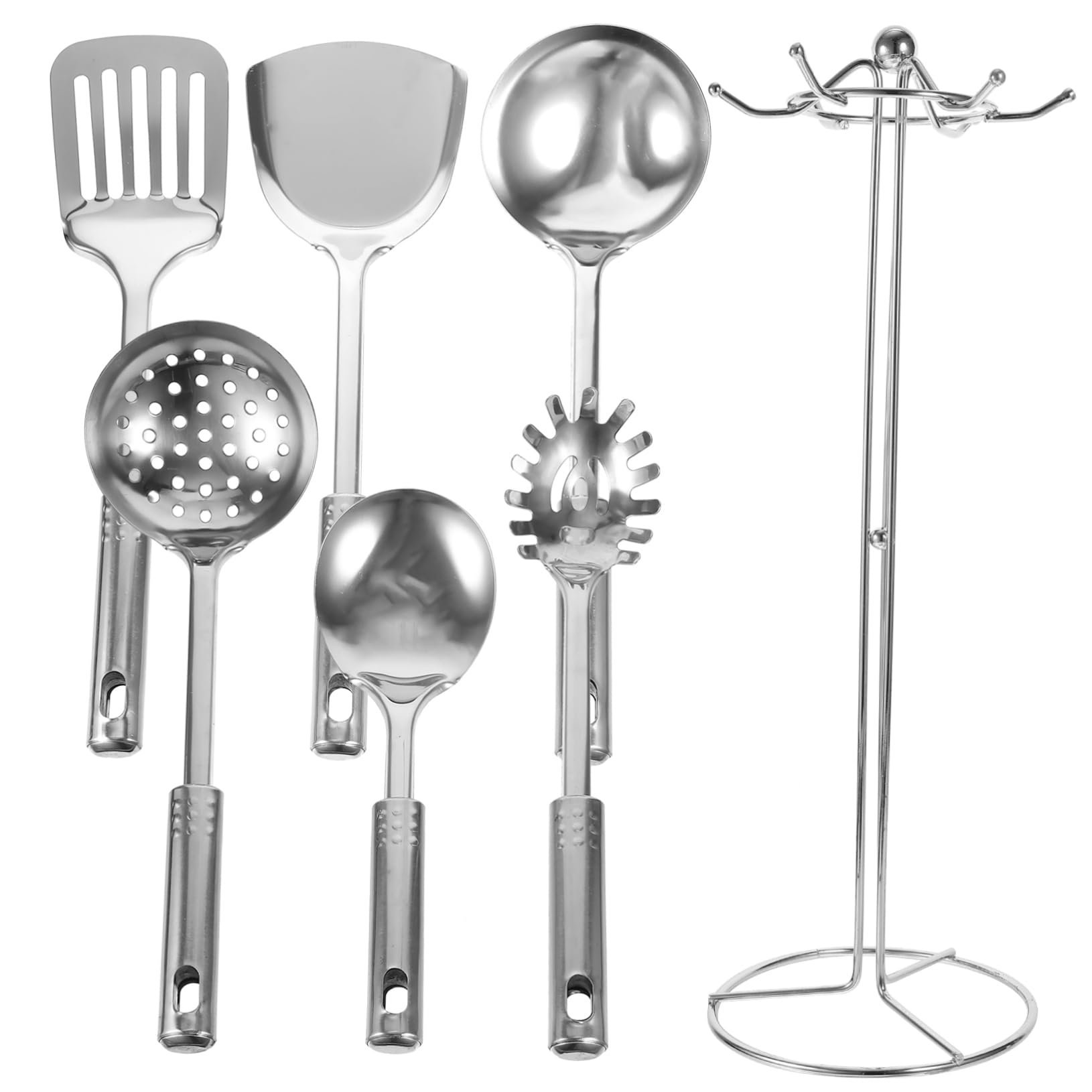 Juego de 6 Utensilios de Cocina de Acero Inoxidable Plata