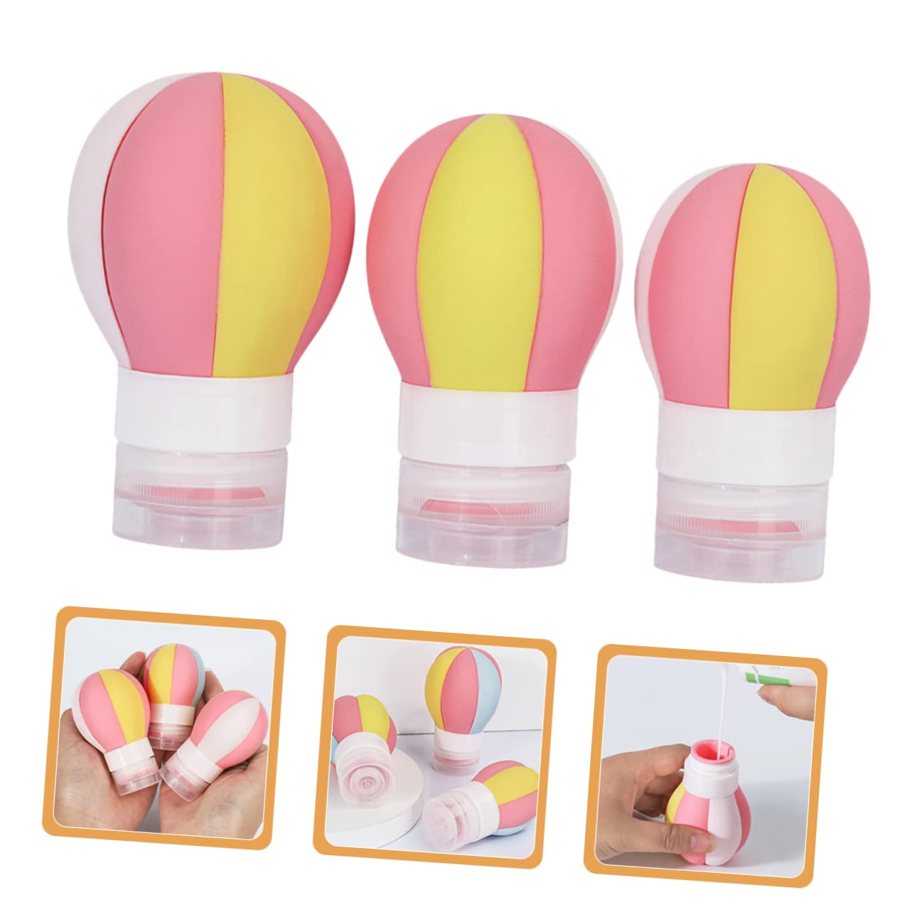 Alipis 9stücke Teiliges Reise-flaschen Kreative Tragbare Ballonförmige Silikon-flaschen Für Lotion Seife Und Flüssigkeiten Nachfüllbar Für Reisen Schule Und Fitnessstudio