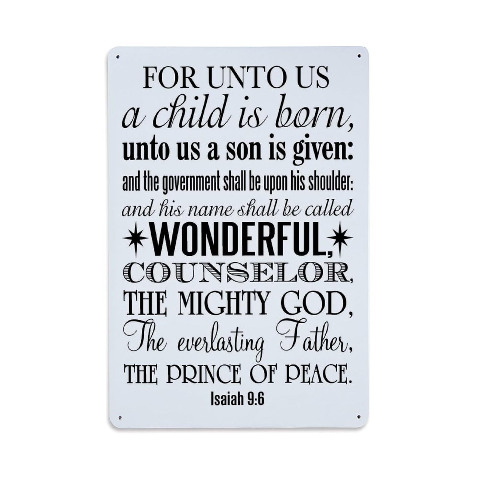 Bliveurn Vintage Bible Verse Typography Art Print Retro Metal Tin Sign, Metal Poster For Home, Gaming Room, Studio Workshop,Bar,Garage Wall Art Decor 8X12 Inch