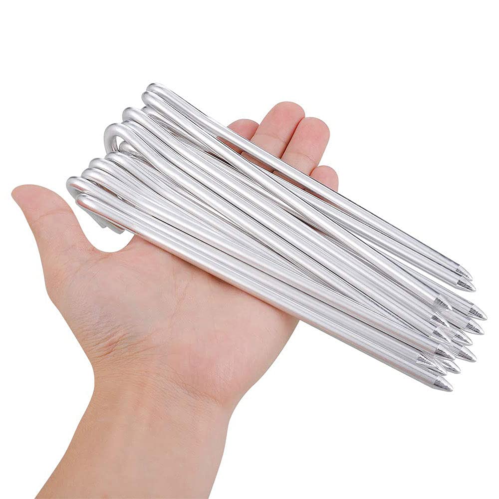 24 Piquets Tente En Acier Galvanisé - 23cm, Pour Camping, Randonnée, Jardins, Sols Durs