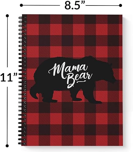 Miniatura 2 de Gotcha Covered Notebooks Softcover Mama Bear - Cuaderno en espiral de 8.5 x 11 pulgadas, 120 páginas a rayas universitarias, cubierta laminada