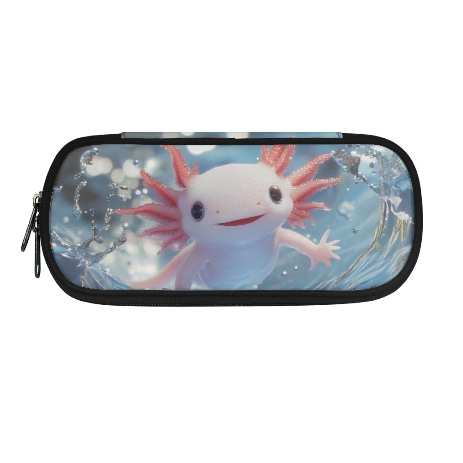 Howilath Axolotl Pencil Case Large School Pencil Cases with Compartments Cute Pen Bag Pouch Holder Kids Back to School Storage Bags