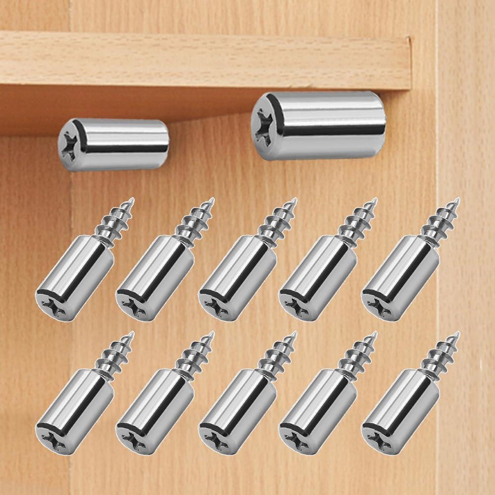 20Pcs Cabinet Shelf Pegs, Self Tapping Screws Cabinet Laminate Support, Shelf Pins with Non-Slip Sleeve for Cupboard, Bookcase (2.8cm)
