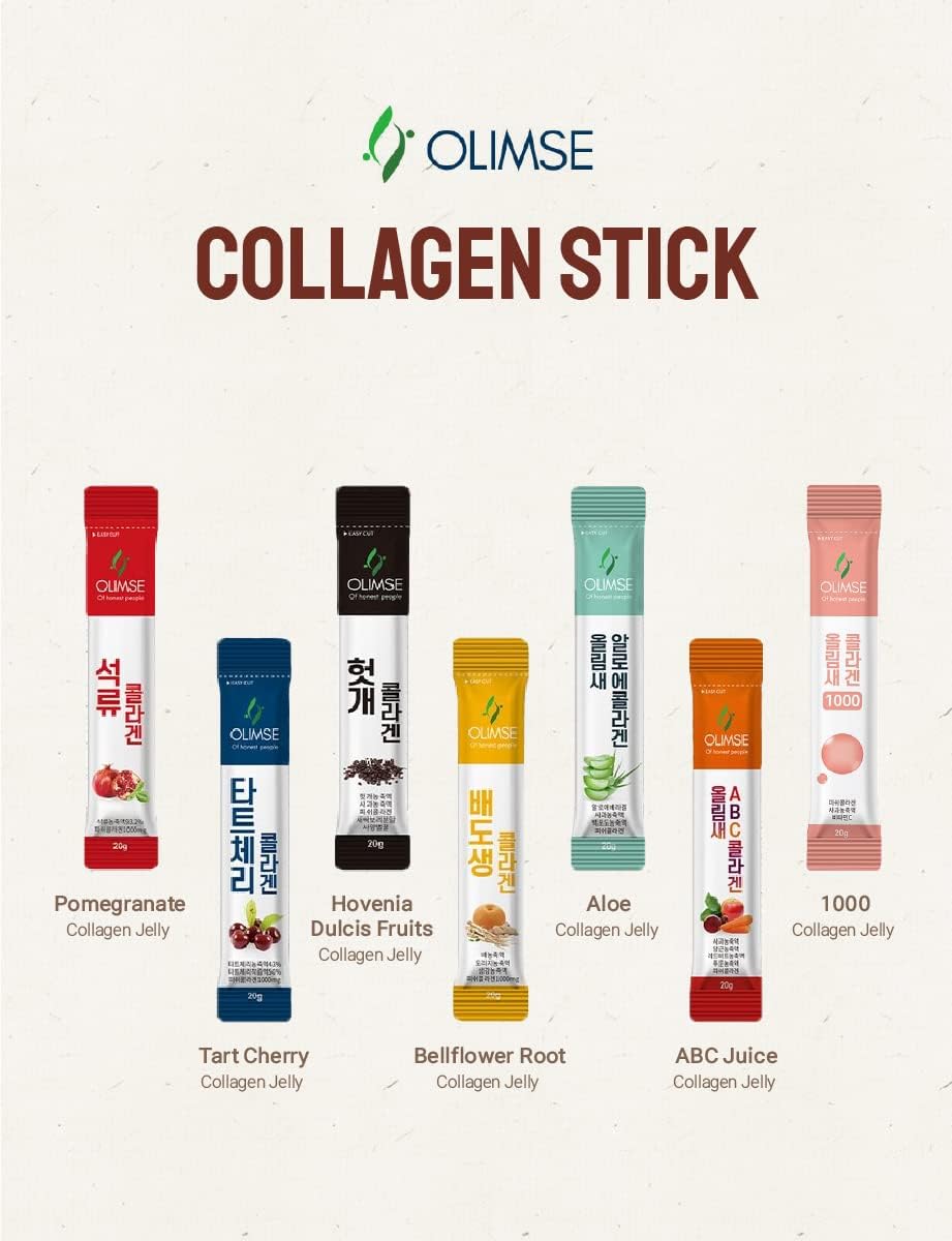 ADDERENITY [ 20g *30 Sticks ] OlIMSE Pomegranate Collagen Jelly Stick 1000mg 300DA Low Molecular Fish Collagen Pomegranate Concentrate 93.2% OlIMSE