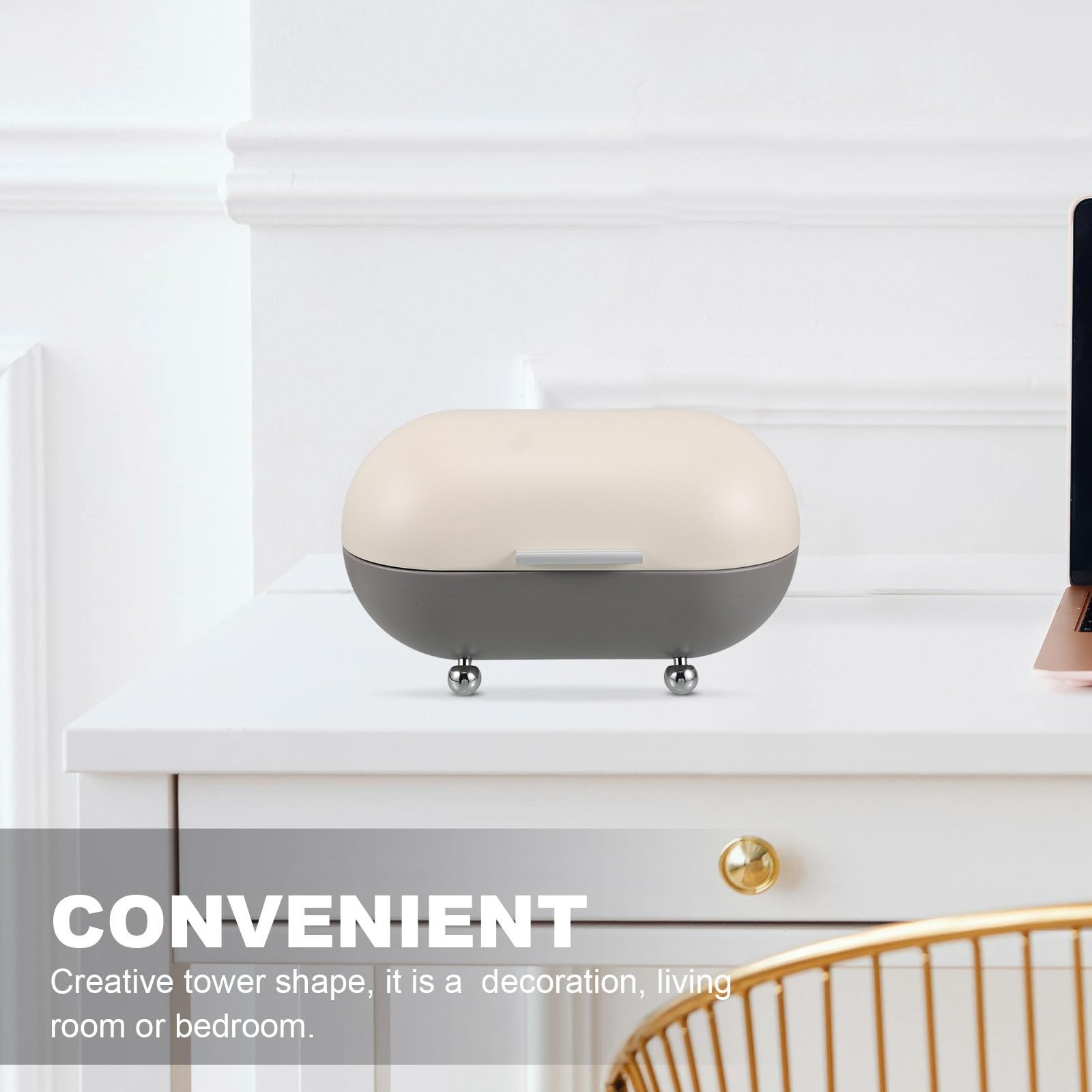 LALAFINA Boîte à Vintage en Fer Grosse Capacité et Couvercle Rabattable, Rangement Polyvalent Cuisine et Bureau au Style Rétro Élégant