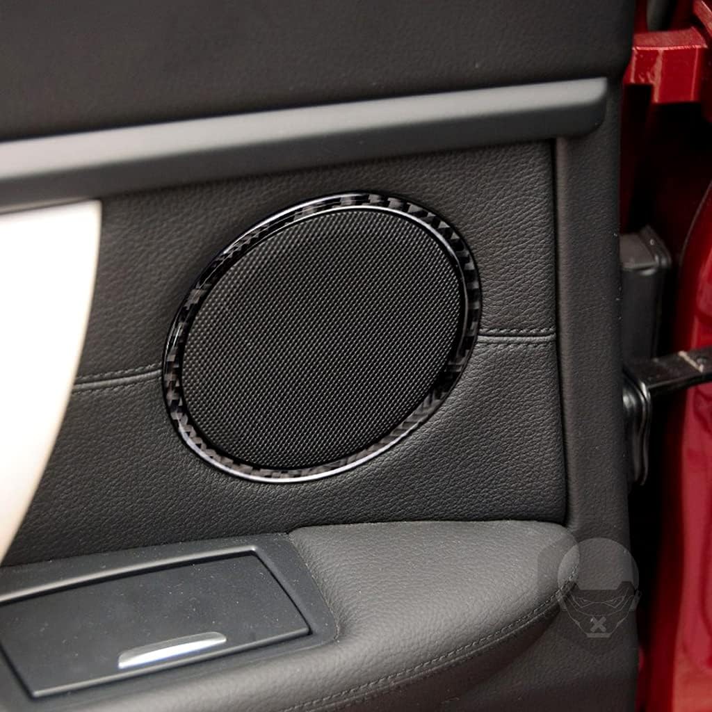 NVCNX Real Premium Carbon Fiber Car Door Speaker Ring Cover Interior Trim Compatible with BMW 3 Series E90 E92 E93 325i 328i 330i 335i M3 2006 2007 2008 2009 2010 2011 2012 2013 Accessories Black