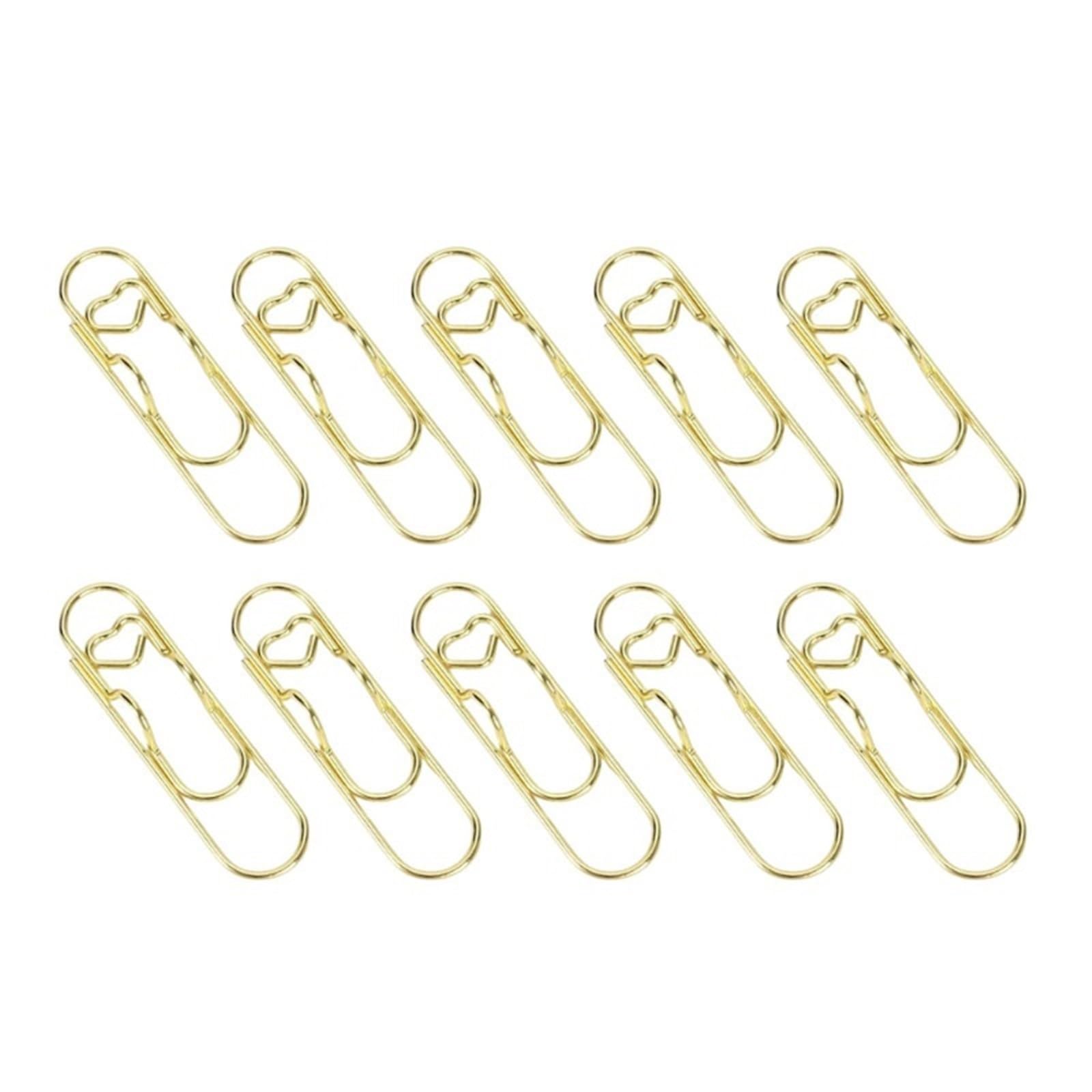 WonJoxel Pen Clip 30PCS Paper Clip Pen Holders For Journal Metal Clips Planner Holder Paperclip Pencil Office School Supplies for Notebook Journal and Planner Vintage Brass Eff(Gold-10PCS)