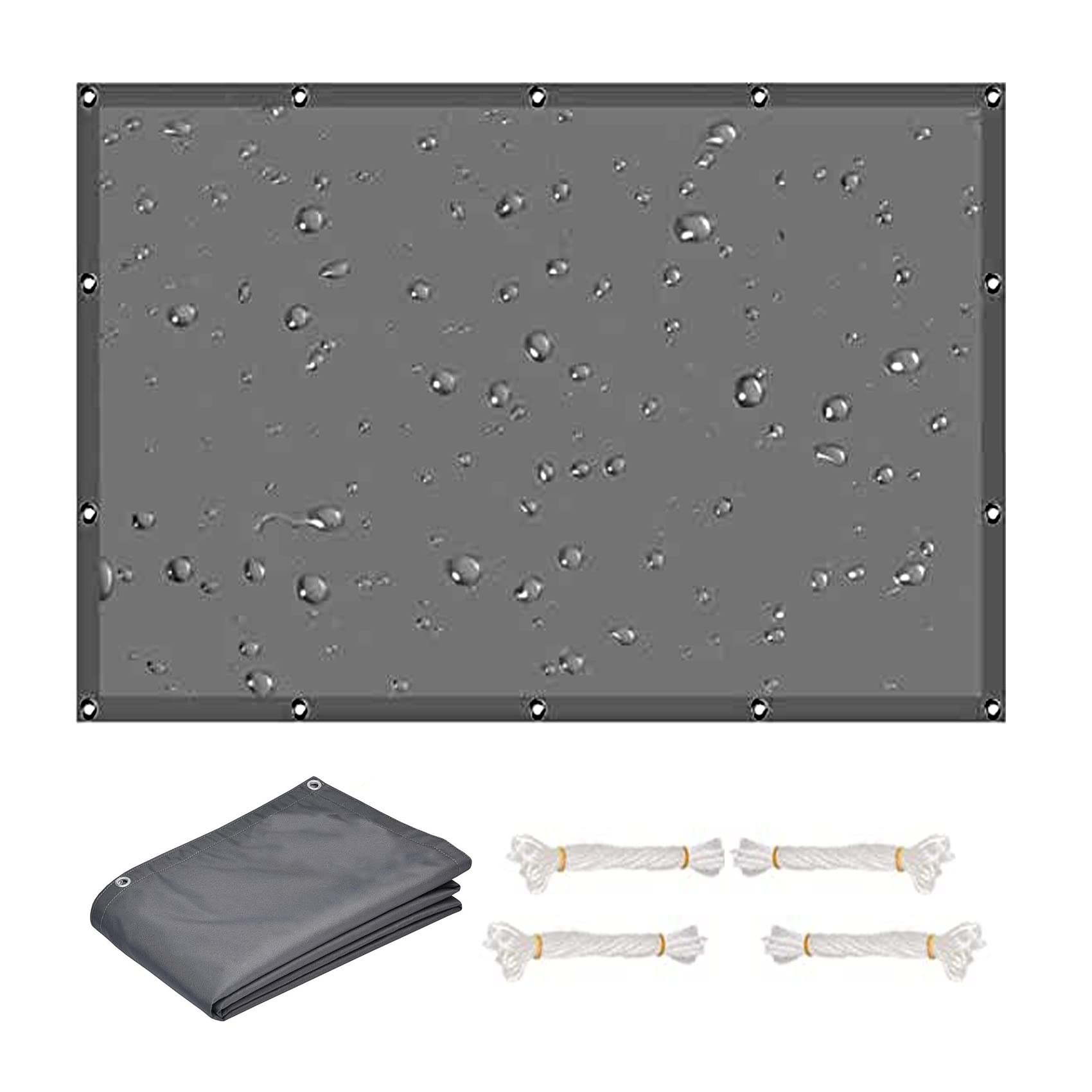 Voile d'ombrage 2x9m gris foncé avec cordes de fixation