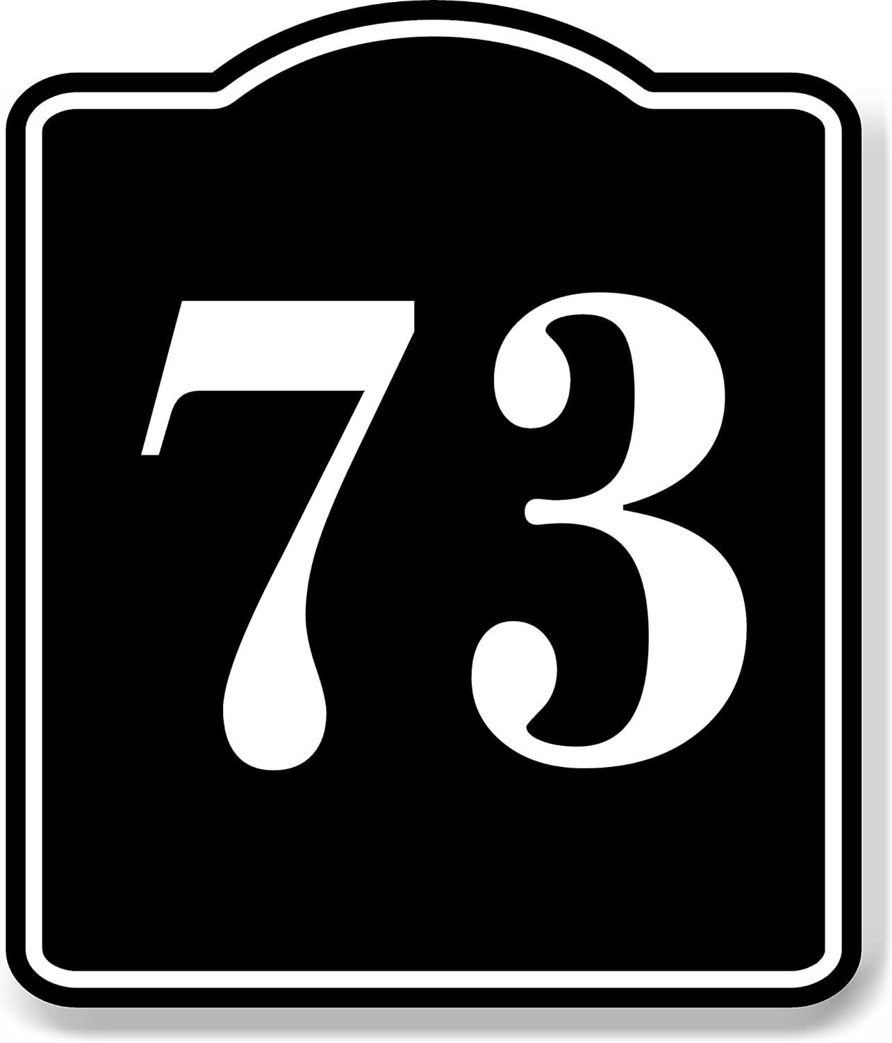 73 Bay Garage Door Plate Field Lane Gate Number BLACK Aluminum Composite Sign, 8.5x10