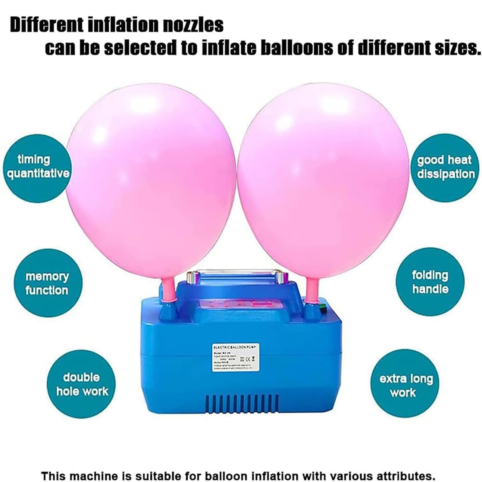 Pompa Per Palloncini Elettrica Da 800 W, Gonfiatore Per Palloncini