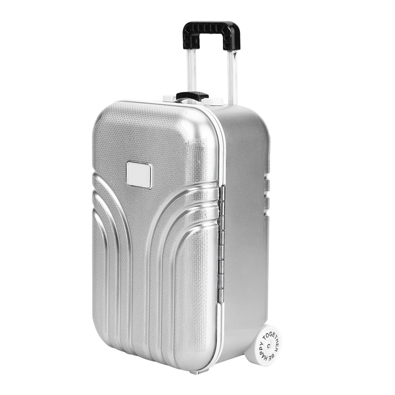 Valigia da viaggio per bambole, mini valigia trolley con apertura e chiusura per il trasporto dei bagagli, giocattolo per valigia arrotolabile (argento)
