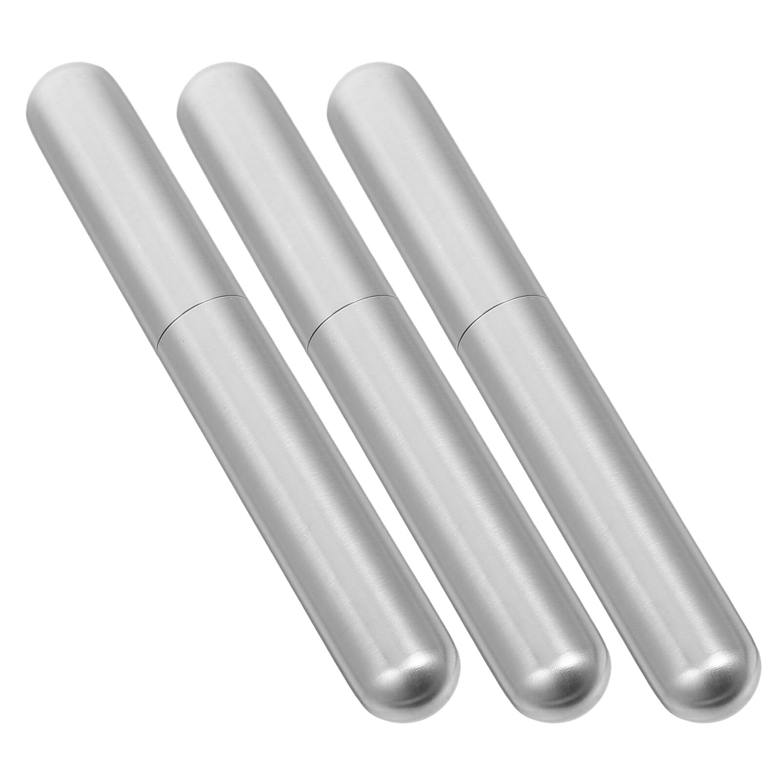 3 Piezas Tubo Humidor de Acero Inoxidable para Cigarro Individual, Estuche Metálico Hermético Control de Humedad, Portátil para Viaje y Almacenamiento Seguro, Pack, 16.8 X 2.2 Cm