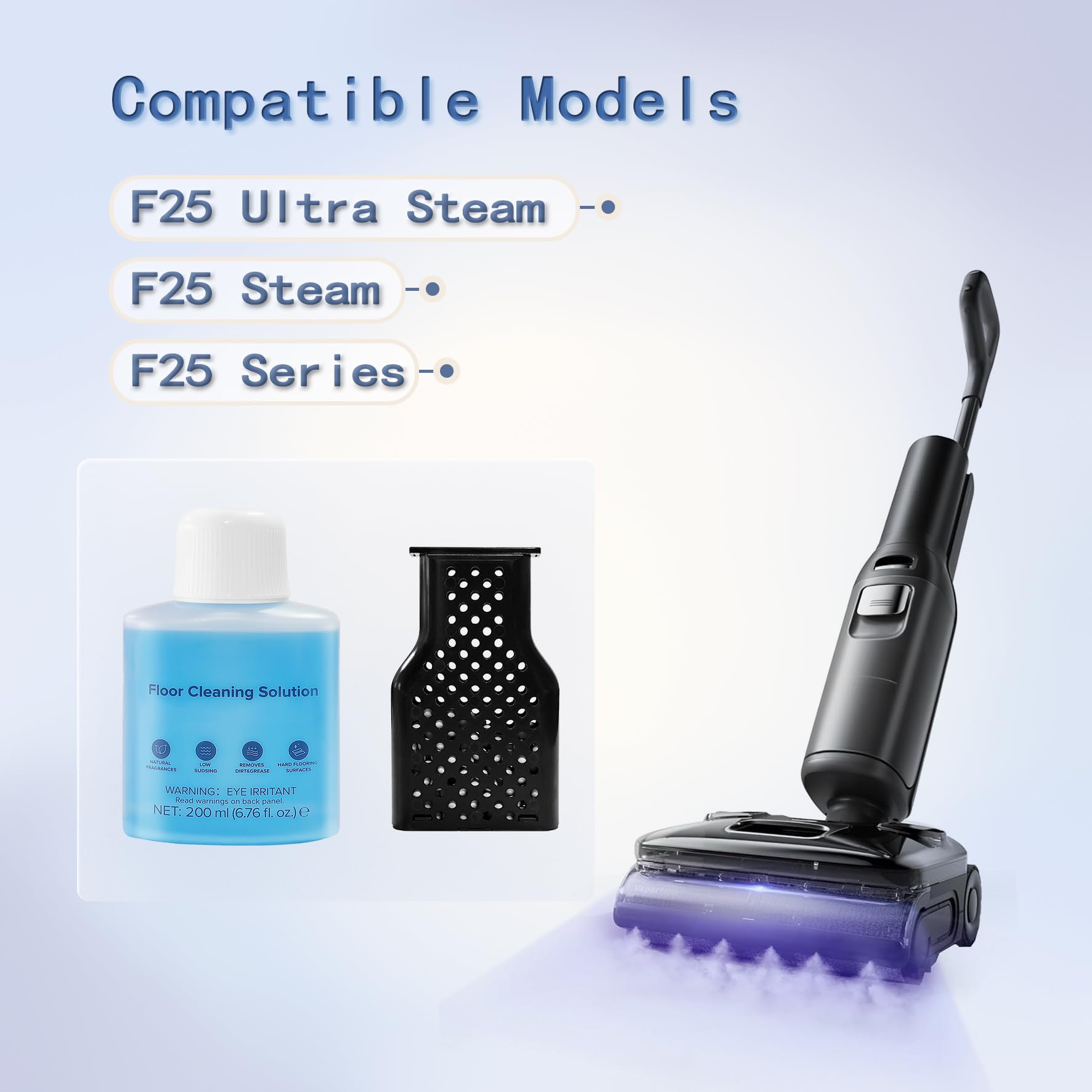 Moduł dezodoryzujący i zestaw do czyszczenia podłóg kompatybilny z Roborock F25 Ultra Steam / F25 Steam / seria F25 / F25, akcesoria do odkurzacza na sucho na mokro, 2 moduły jonów srebra i 1 roztwór