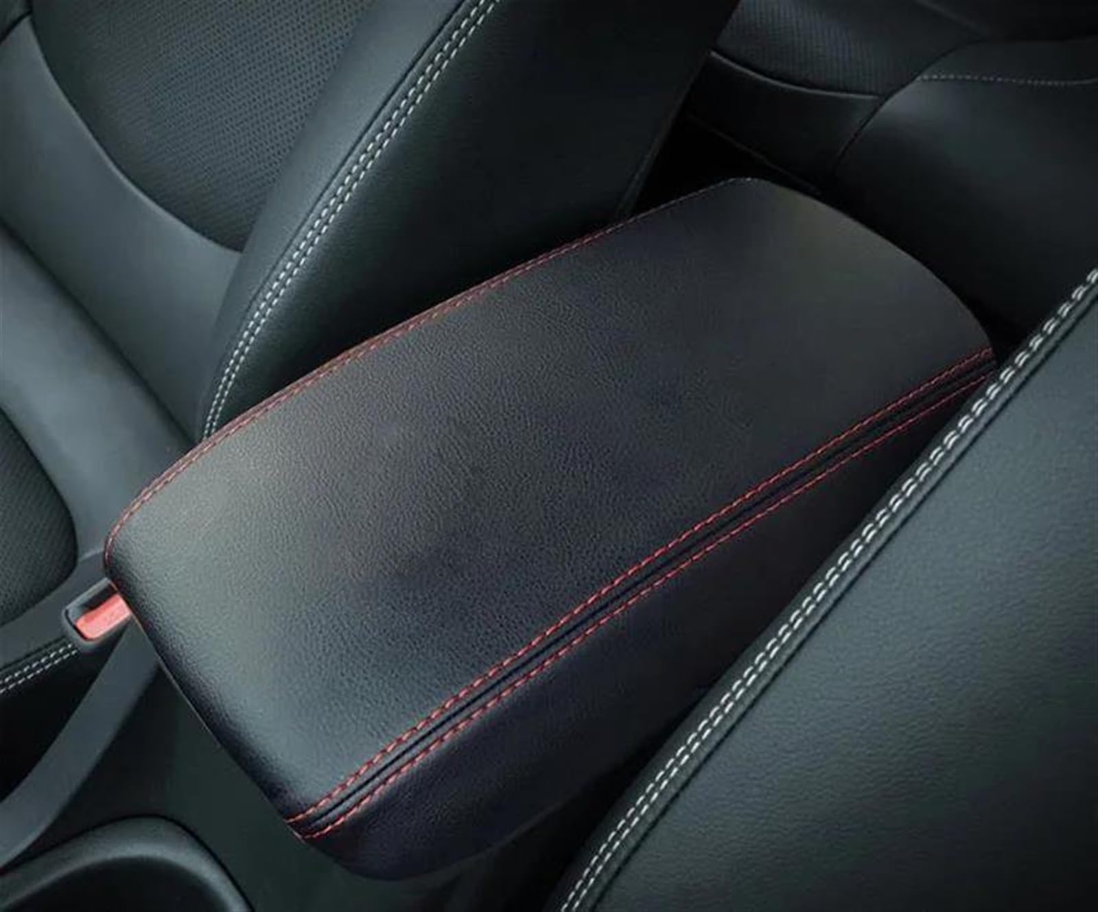 Jtwmty Red Line Car Styling Accessories Pu Leather Armrests Box Cover Storage Case Trim For Corolla For Cross Xg10 2021-2023 Hybrid(Red Line)