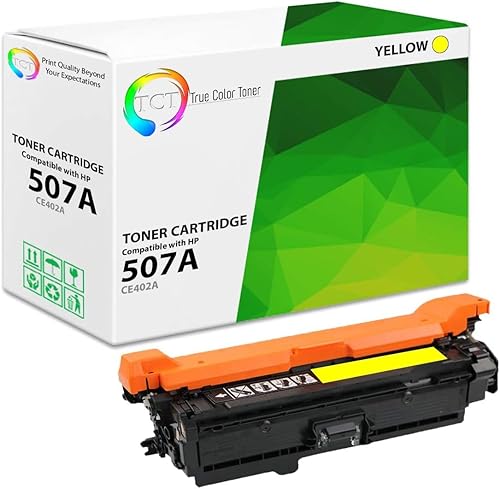 TCT Cartucho de tóner de repuesto prémium compatible con impresoras HP 507A CE402A, color amarillo, funciona con impresoras HP Laserjet Enterprise disponible en Yaxa Peru